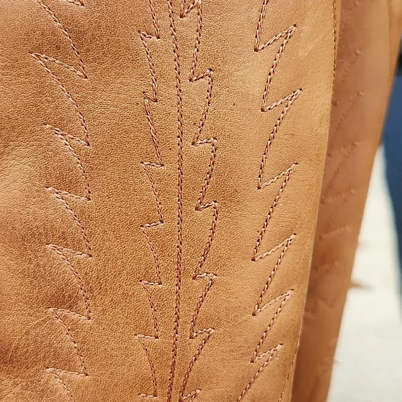 BLACK STAR LEATHER WESTERN KNEE HIGH BOOTS - Picture 7 of 15